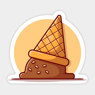 Ice Cream Cone Cartoon Vector Icon Illustration (4) Sticker